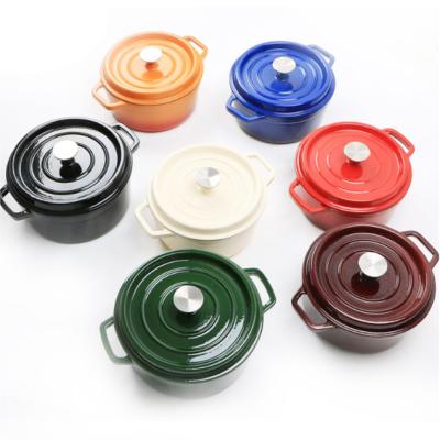 China Sustainable Enamel Cast Iron Cookware Set Casserole Cooking Soup Iron Pot Factory Wholesale for sale