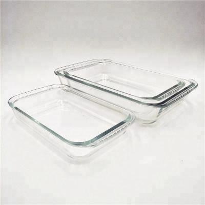 China High Borosilicate Microwave Stored Tray Bread Baking Trays Shallow Pizza Baking Pan Bakeware Bake for sale