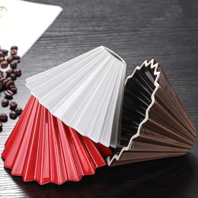 China Stored Colorful Reusable Ceramic Coffee Dripper Coffee Drip Filter Mug Pour Over Coffee Maker Tools for sale