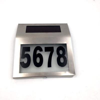 China Stainless Steel+PP Plastic Large Size LED Solar Address Signs Solar House Number Light for sale