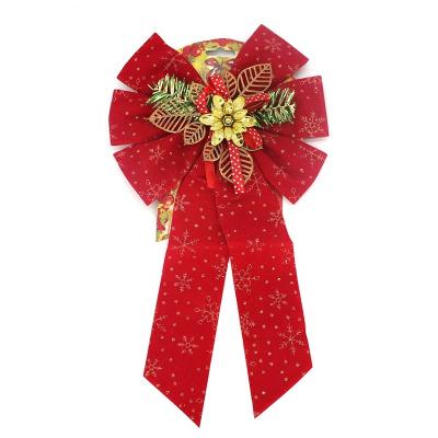 China Christamas Tree Decoration Bow Cloth Christmas Pendants for Trees and Doors Hanging Ornaments Party Decorations Red Bowknot for sale