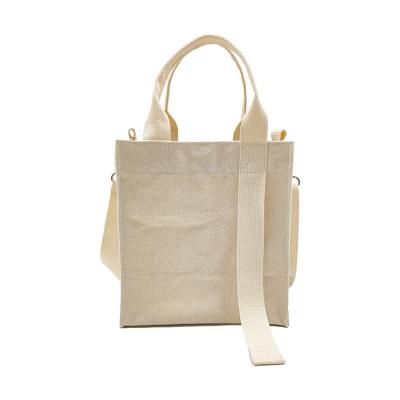 China Fashion RTS OEM Factory Cotton Canvas Bags Cloth Handed Straps Adjust Small Size Cotton Canvas Tote Bag for sale