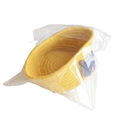 China 2021 Best Kids Cartoon Cotton Rope Storage Viable Selling Cute Folding Woven Foldable Basket With Animal for sale