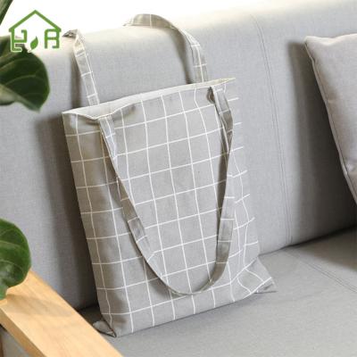 China Wholesale Handmade Canvas Tote Bags Handled Grocery Cotton Fabric Washable Bag for sale