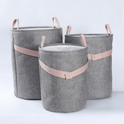 China Cheap Customized Foldable Modern Amazon Hit Gray Canvas Cotton Cloth Laundry Hamper Wholesale Hamper for sale