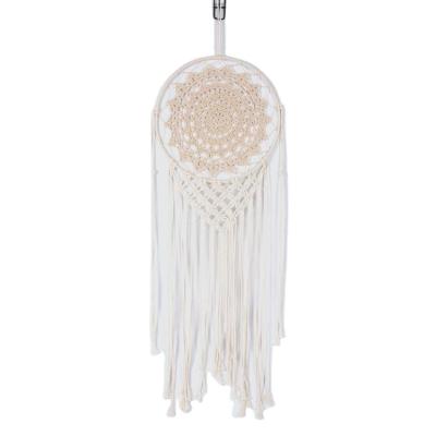 China Europe Cotton Wall Hanging Circle Woven Macrame Dream Catcher For Living Home for sale