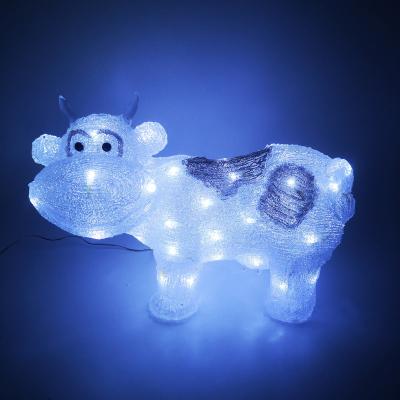 China Cute Animal Pattern 40L Cow LED Light Christmas Holiday Acrylic Outdoor Decoration Light for sale