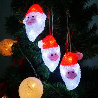 China Hanging Lights String LED Lights Lamp 3*6L Santa Claus Decorative Head Lights Christmas Decoration for sale