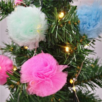 China 3D 0.9M color netting wire ball electric garland string battery box, LED warm white light can be customized for sale