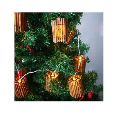 China Warm Light 3D Timing 10L Woven Log Basket Lamp String For Christmas for sale