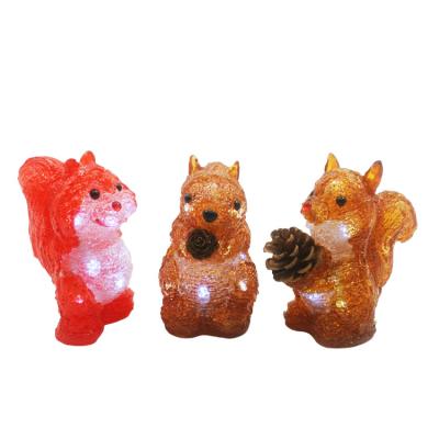 China 3D H13cm Three Sets of LED White Acrylic Squirrel Decorative Lamp for Home Decor for sale