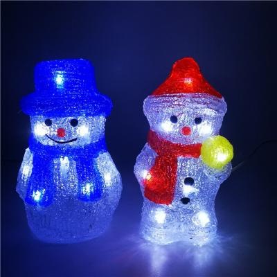 China 18CM3D Snowman Lamp Christmas Decoration Room Table Lamp Acrylic External Waterproof Battery Box for sale