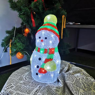 China Holiday Decoration 31CM Snowman Light With Hat Christmas Decoration LED 3D Outdoor Hot-selling Acrylic Light for sale