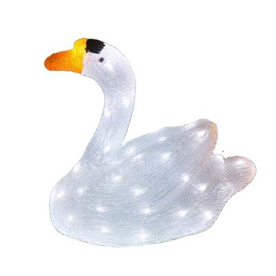 China Commercial Use 50L LED Plush Iron White Acrylic White Swan for sale