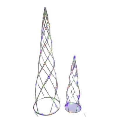 China H45/59/78/90cm 3D Iron Tower Multicolor LED Cone Lights Holiday Decoration Lights Four Sizes Can Be Customized for sale