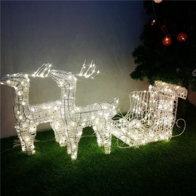 China 280L Warm Light Copper Lamp White Acrylic Cotton Yarn Loop Deer Carriage for sale