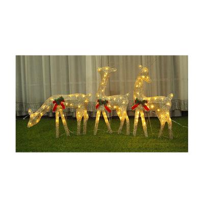 China 3D Can Retail Christmas Deer House Light 48L Christmas Decoration LED Golden Reindeer Pattern Lights for sale