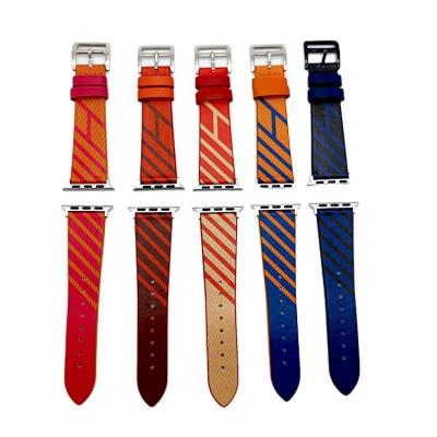 China Hot Sale Leather Watch Band 42mm 44mm Genuine Leather Watch Band Strap For Apple Watch Series 1 2 3 4 for sale