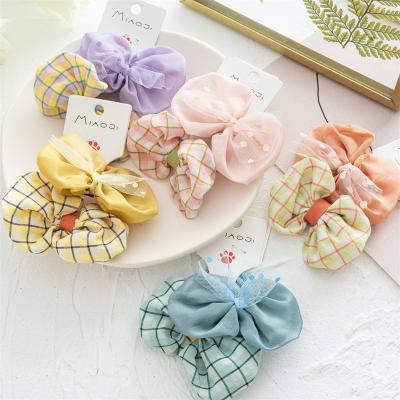 China Fashion Children's Hair Accessories Lovely Baby Hair Rope Bow Control Color Matching Children's Hair Circle for sale