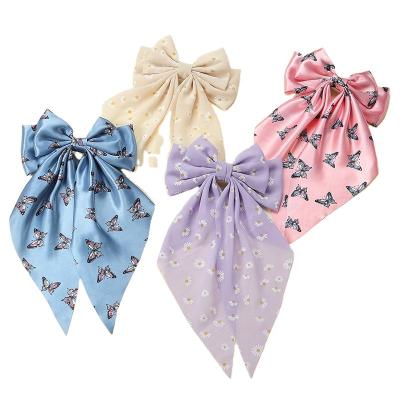 China 2022 hot fashion hair clips for women printing scarf bow hairpin fashion hair accessories for sale