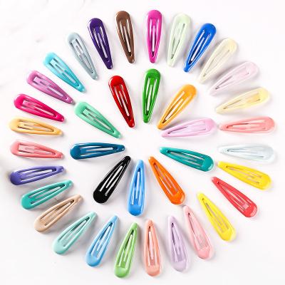 China Fashion Solid Color Snap Hair Clips Hair Clips No Slip Metal Hair Barrette for Girls Women Kids Children Babies for sale