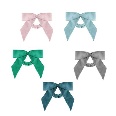 China Luxury Sporty Scrunchies Scarf Hair Accessories For Girls 16mm Silk Textured Bow Hair Scrunchies Accessories for sale