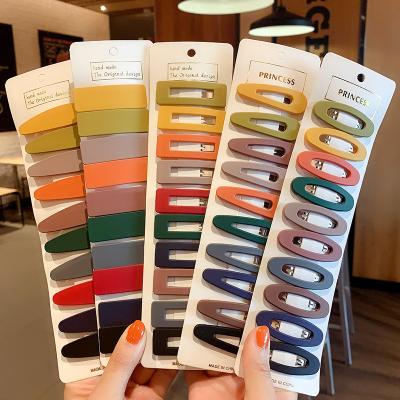 China Sweet Women's Matte Hairpin Set 10 Pieces BB Clip Drop Oil Painting Oil Painting Hair Accessories Candy Color Set 10 Pieces Set bb Hair Pin Clip For Girls for sale