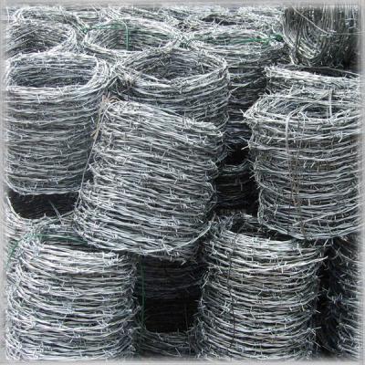 China Protective construction finely treated hot dipped galvanized and PVC coated barbed wire for sale