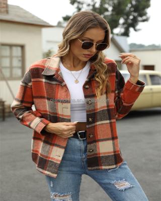 China Autumn Spring Plaid Shirt Coat QUICK DRY women's casual button down full up collared shirt top clothes fashion 2022 new autumn jacket for sale