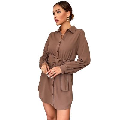 China Women Anti-Static Clothing Highly Customized Waist Shirt Wholesale Canvas Stealth Belted Dress for sale