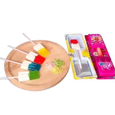 China Natural Multi Colors Fruit Ice Cream Hard Candy Lollipop With Popping Candy for sale