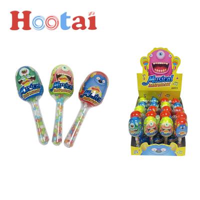 China Fruit Flavor Normal Nipple Squeezed Candy And Small Round Pearl Hard Candy Shaking Musical Instrument Toy Candy for sale