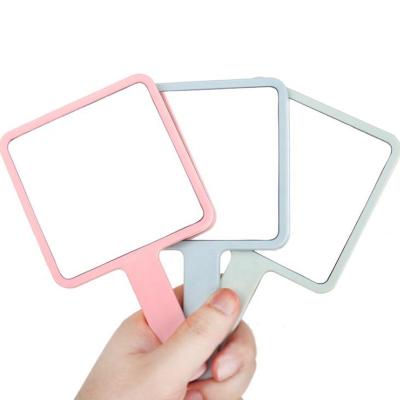 China Custom Square Hand Held Makeup Mirror Makeup Vanity Mirror With Handle SPA Salon Mirrors Cosmetic For Women Te koop