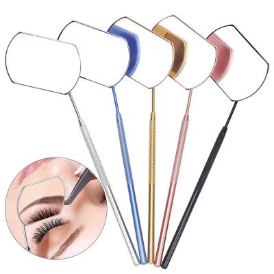 China Custom Enlargement Checking Eyelash Extension Makeup Brush Mirror Stainless Steel Handle Beauty Tool For False Eyelashes Grafting Tools zu verkaufen