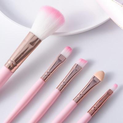 China Angular Blush Beginners 5pcs/set Makeup Set Brush Eyeshadow Sweep Makeup Brushes Private Label Light Blue Pink Kit for sale