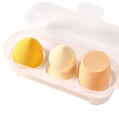 China Portable Travel Size Sponge For Makeup Sponge With Box Foundation Powder Blush Make Up Tool Kit Holder Egg Sponges Cosmetic Puff for sale