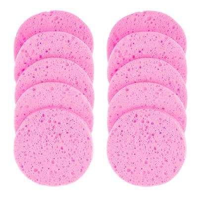 China Soft Round Wood Pulp Sponge Cellulose Compress Face Care Makeup Remover Tool Natural Cosmetic Puff Compressed Facial Sponges for sale