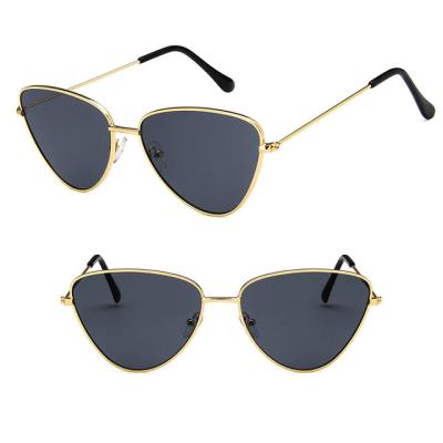 China Fashion Sunglasses DLL196 Metal Frame Cat Eye Sunglasses Ocean Lens Big Sunglasses for sale