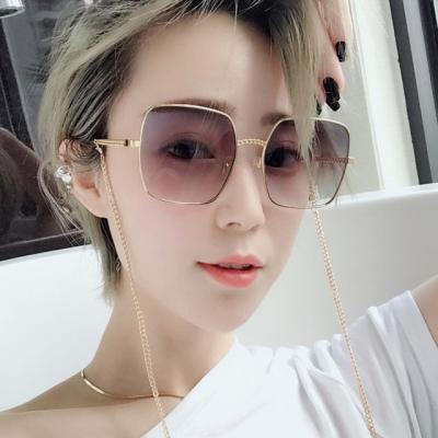 China DLL60225 2021 fashion sunglasses DLL60225 2021 fashion big frame metal ocean lens sunglasses facebook sunglasses for sale