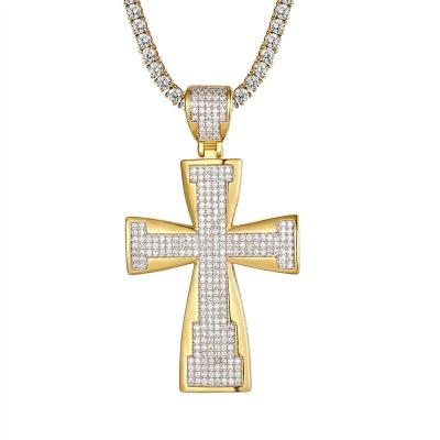 China Nickel Free Wholesale High Quality Icedout New Custom Two Tone Cross Hip Hop Pendant for sale