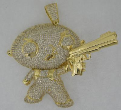 China Wholesale high quality nickel free hip hop icedout gangsta piece pendant for sale