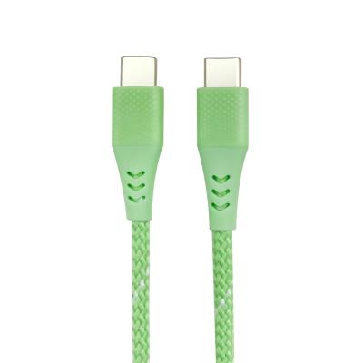 China Camera Fashion USB C Cable C to C Port 1M With 3D Pattern on Plug Beautiful Grass Green Braiding Color for sale