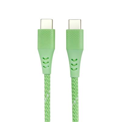 China Special Camera Color Grass Green Braided Charging Cable USB C - C To C Port 1M With 3D Pattern On Plug for sale