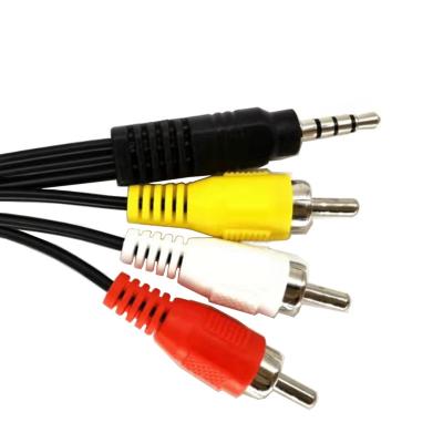 China Car Ex-work audio 3.5mm cable 1 male to AUX stereo cord. 3 RCA Male AV To 3RCA Standard Converter Cable for sale