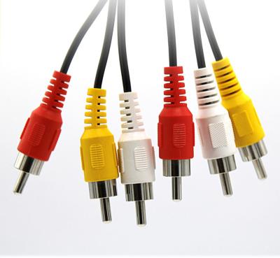 China Car RGB TRIPLE 3 RCA PHONO Red White Yellow 1.5m Male Plug To Plug In Audio Composite Video AV Cable TV Lead for sale