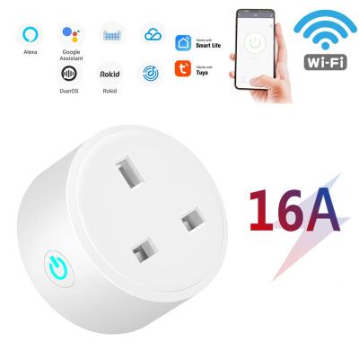 China TuYa Standard 3 Pin Plug Wireless Mini Smart Socket Wifi Smart Socket CE Approved Factory Price Residential 16A UK/Multi-Purpose for sale