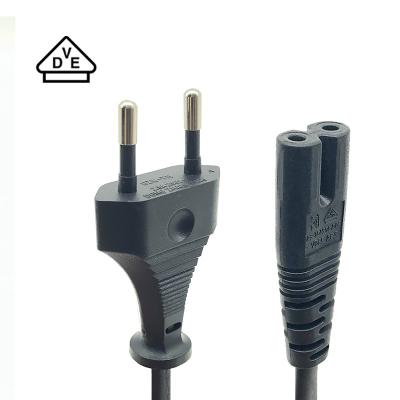 China Home Appliance EU VDE Approval Plug Cable 2.5Amp 250V 2 Pin Power Cord Bulb Cable for sale