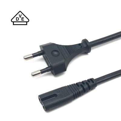 China Home Appliance Factory Price European 2 Pin Power Extention Lead Cord Cable Male Plug To Female Socket With EU VDE Approved for sale