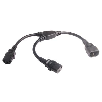 China A.W.G. Home Appliance UL 10A 250V 18 Standard 18 Inch C14 Black IEC 320 Plug To 2xC13 PDU Style Splitter Power Cord for sale