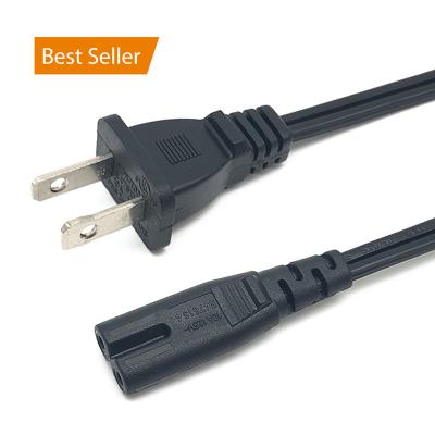 China Home Appliance Canada/US/CAS UL Listed Figure 8 Pin 125v 2 Pin AC Cable IEC 320 Plug Polarized C7 Power Cord for sale